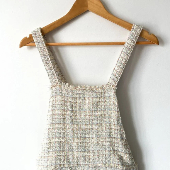 Zara Pastel Tweed Overall  Jumper Mini Dress Bloggers Fav Size Medium - Picture 6 of 11